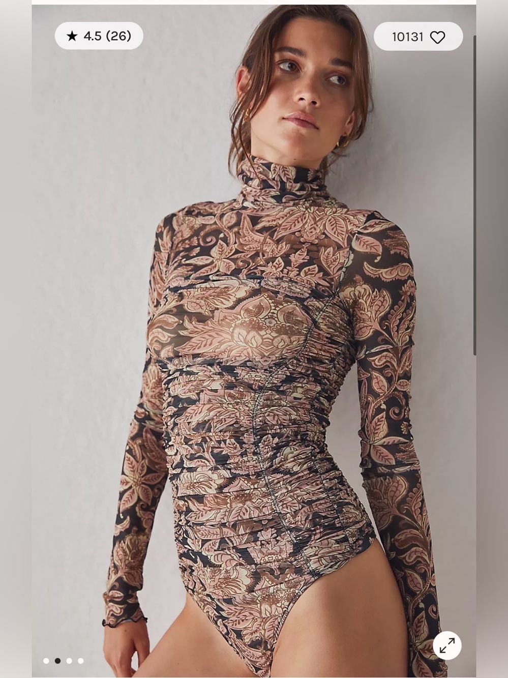Free People Under It All Printed Mesh Bodysuit